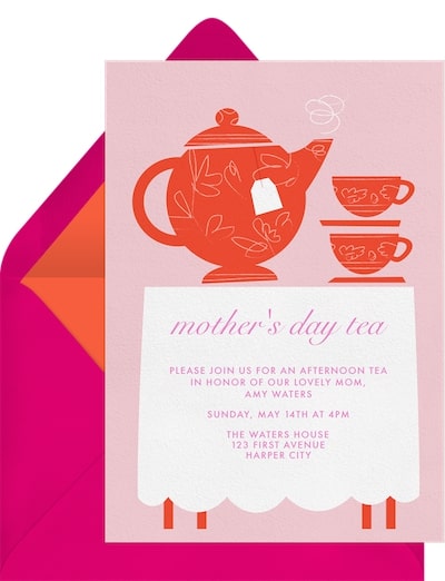 Mother’s Day theme ideas: High Tea Invitation
