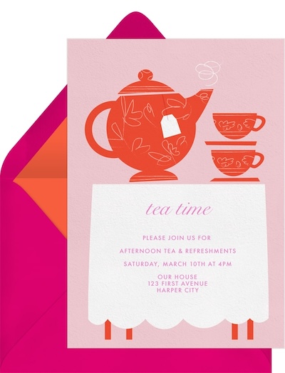 Party themes for teens: High Tea Invitation