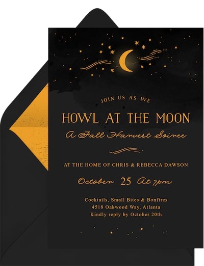 Halloween invitations: Howl At The Moon Invitation