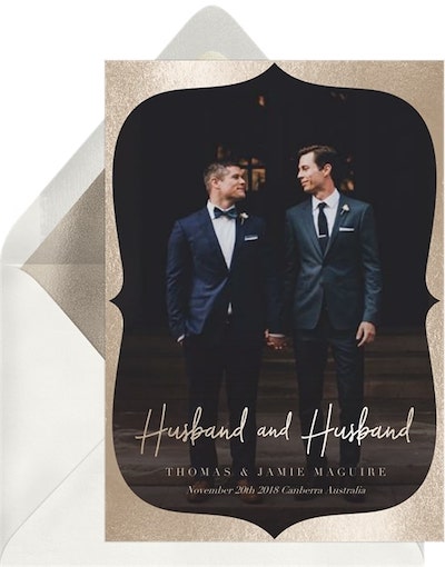 Already married reception invitations: Husband and Husband Announcement