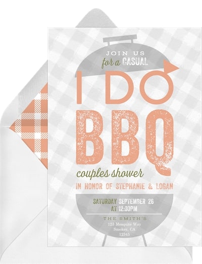 Summer bridal shower themes: I Do BBQ Invitation