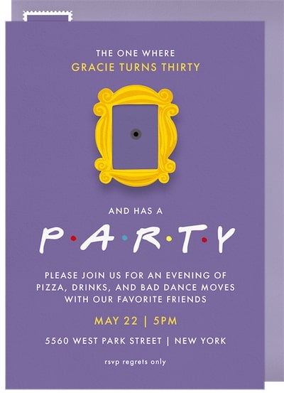 Bachelorette ideas: I’ll Be There For You Invitation