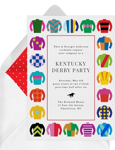 Derby party ideas: Jockey Silks Invitation