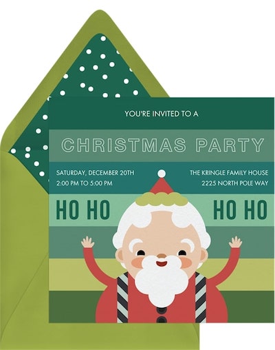 Christmas theme ideas: Jolly Santa Invitation