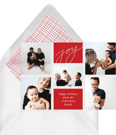 Christmas card ideas: Joy Grid Card