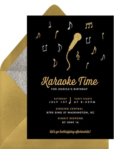 Things to do on your birthday: Karaoke Night Invitation