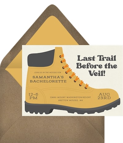 Lace Up Your Boots Invitation