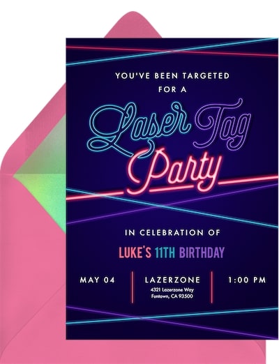 Laser Tag Invitation