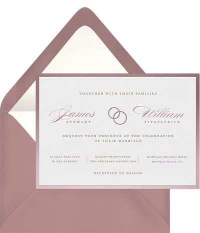 Rose gold wedding invitations: Lasting Love Invitation