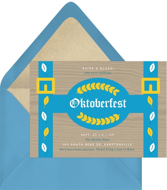 Oktoberfest party ideas: Lederhosen Invitation