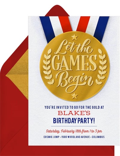 Outdoor birthday party ideas: Let The Games Begin Invitation