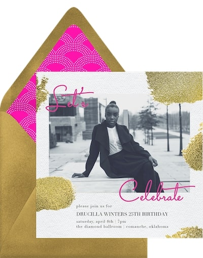 Prom send off invitations: Let's Celebrate Invitation