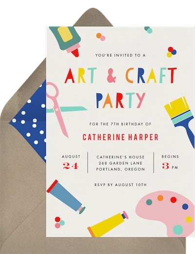 Let's Get Crafty Invitation