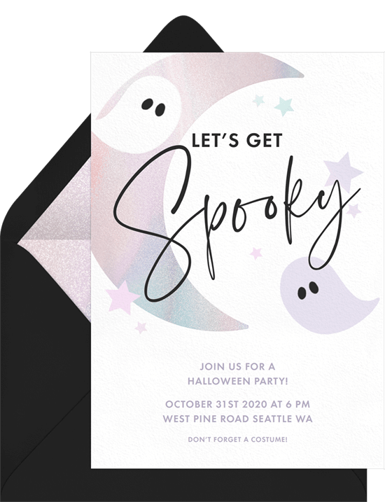 Fall birthday party ideas: Let’s Get Spooky Invitation