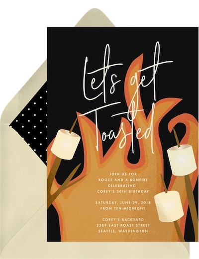 30th birthday ideas for her: Let's Get Toasted Invitation