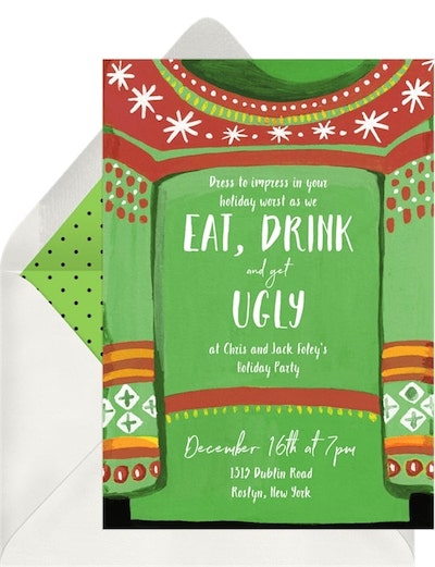 Christmas theme ideas: Let's Get Ugly Invitation