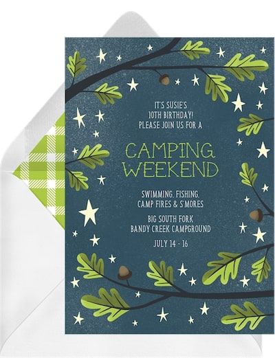 Let's Go Camping Invitation