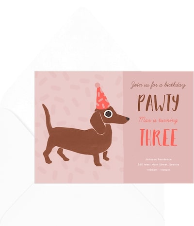 1st birthday invitations: Let's Pawty Invitation