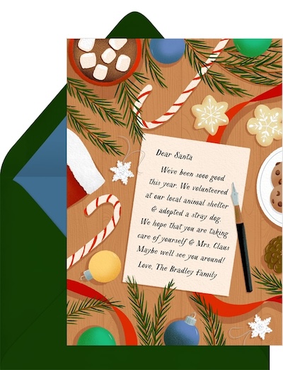 Christmas card ideas: Letter to Santa Card