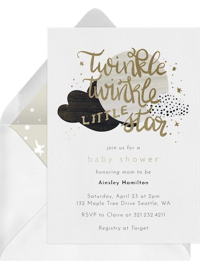 Lettered Twinkle Twinkle Invitation