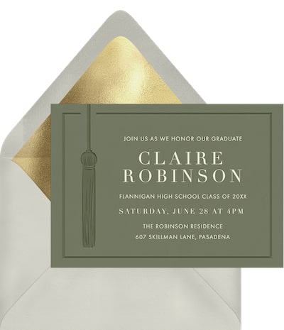 Nursing graduation invitations: Letterpress Tassel Invitation