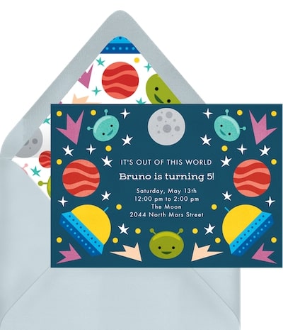 2nd birthday themes girl: Lift Off Invitation