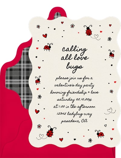 Valentines Day party ideas: Little Love Bug Invitation