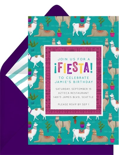 Llama Fiesta Invitation