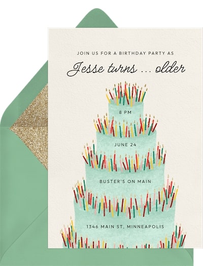 75th birthday ideas: Loaded Layer Cake Invitation