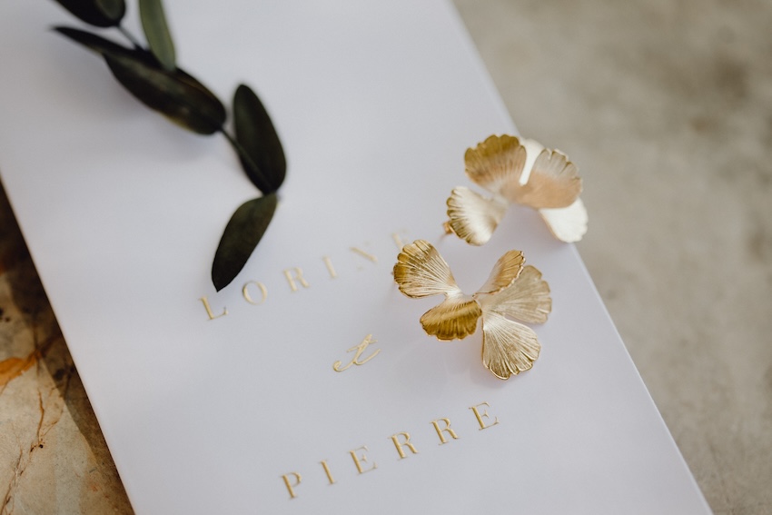 Wedding program ideas: Lorine and Pierre's wedding invitation