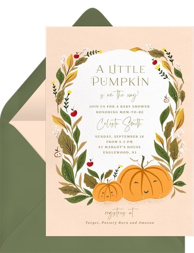 Lovely Pumpkin Duo Invitation