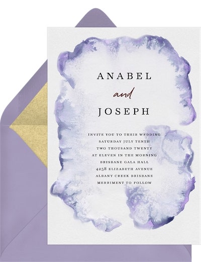Best wedding colors: Luxurious Watercolor Invitation