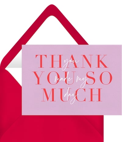 Virtual thank you cards: Made My Day Card