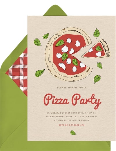 Margherita Pizza Invitation