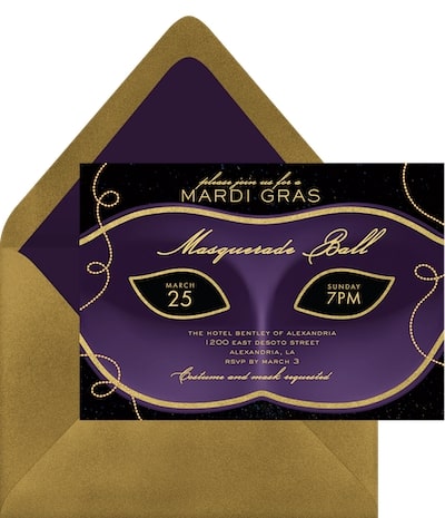 Masquerade Mask Invitation