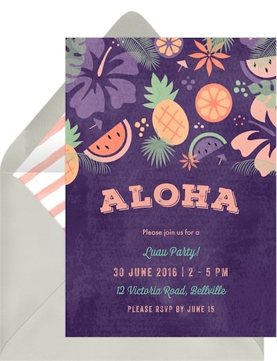 College party themes: Maui Wowee Invitation