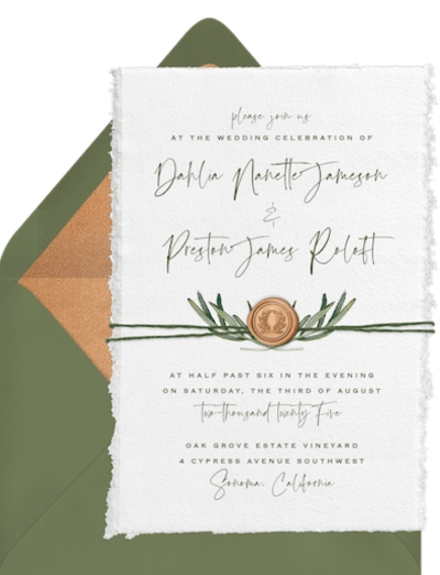 How much do wedding invitations cost: Mediterranean Elegance Invitation