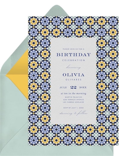 Mediterranean Tiles Invitation