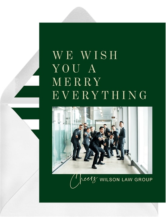 Holiday message to clients: Merry Everything Card