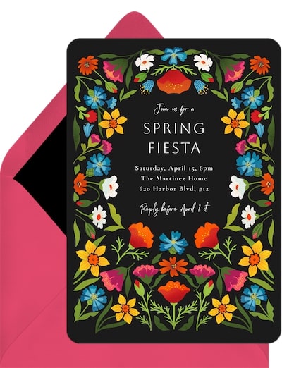Fiesta invitations: Mexican Huipil Inspired Invitation
