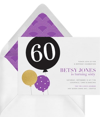 Milestone Balloon Invitation