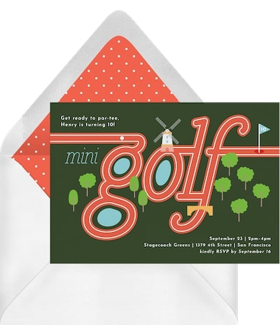 Mini Golf Course Invitation