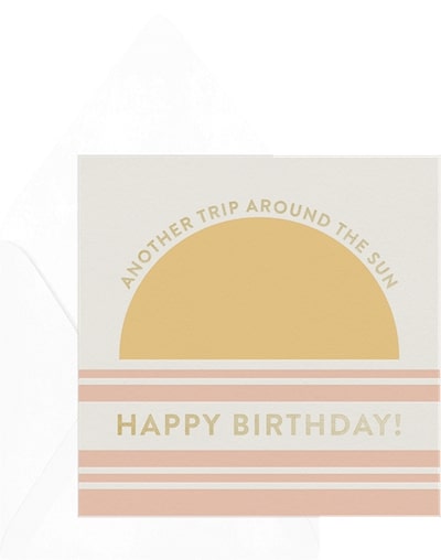 Turning 50 quotes: Minimal Sun Card