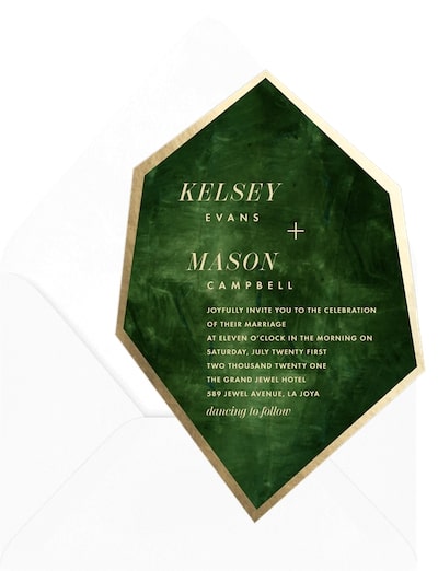 55th wedding anniversary: Modern Gemstone Invitation