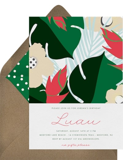 Modern Graphic Tropics Invitation