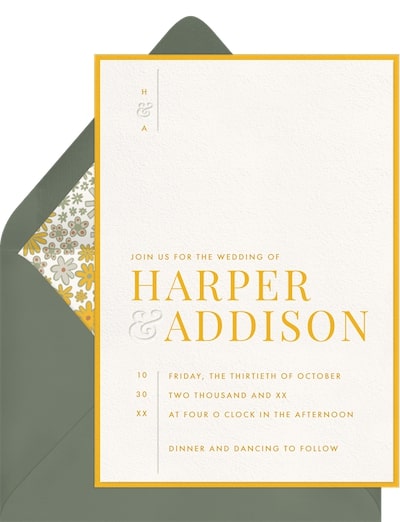 Modern wedding invitations: Modern Minimal Invitation
