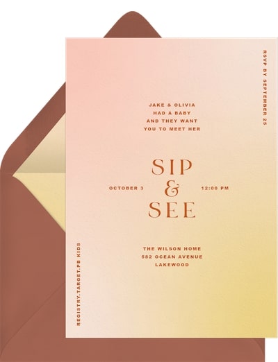 Modern Sip See Invitation