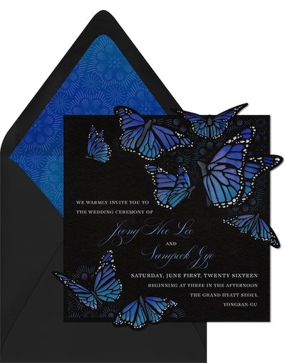 Butterfly invitations: Monarch’s Tale Invitation