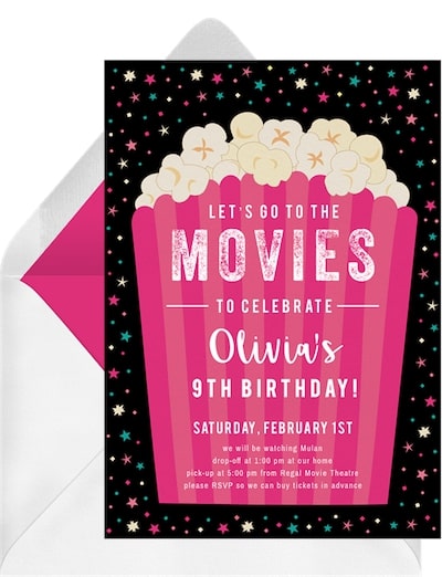 Movie Popcorn Invitation