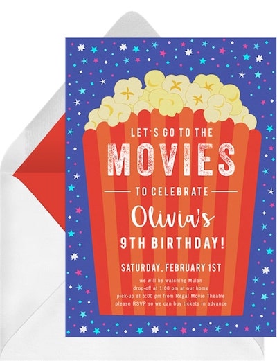 Movie Popcorn Invitation